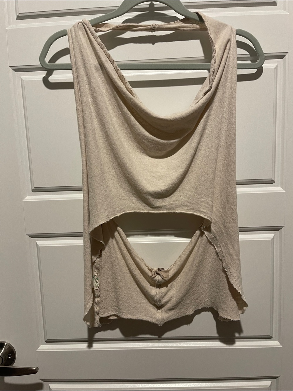 Cowl Neck Cutout Tank Top - Cream